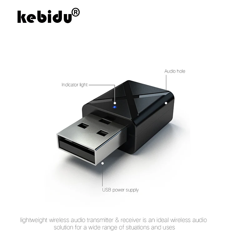 Kebidu USB 5 0 Bluetooth передатчики беспроводной аудио Музыка Стерео адаптер приемник