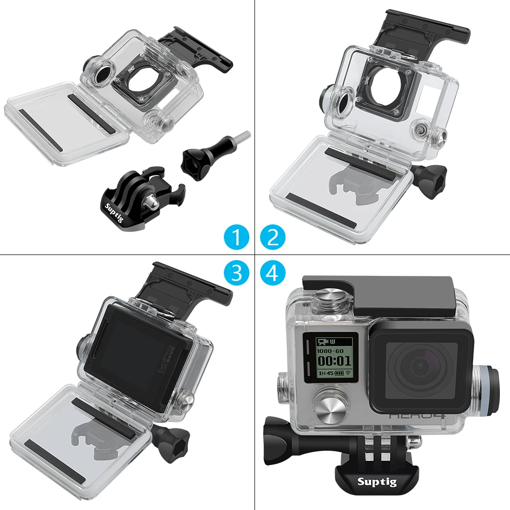 Для GoPro корпус перезаряжаемый водонепроницаемый для Hero 4 3 + Внешняя Спортивная