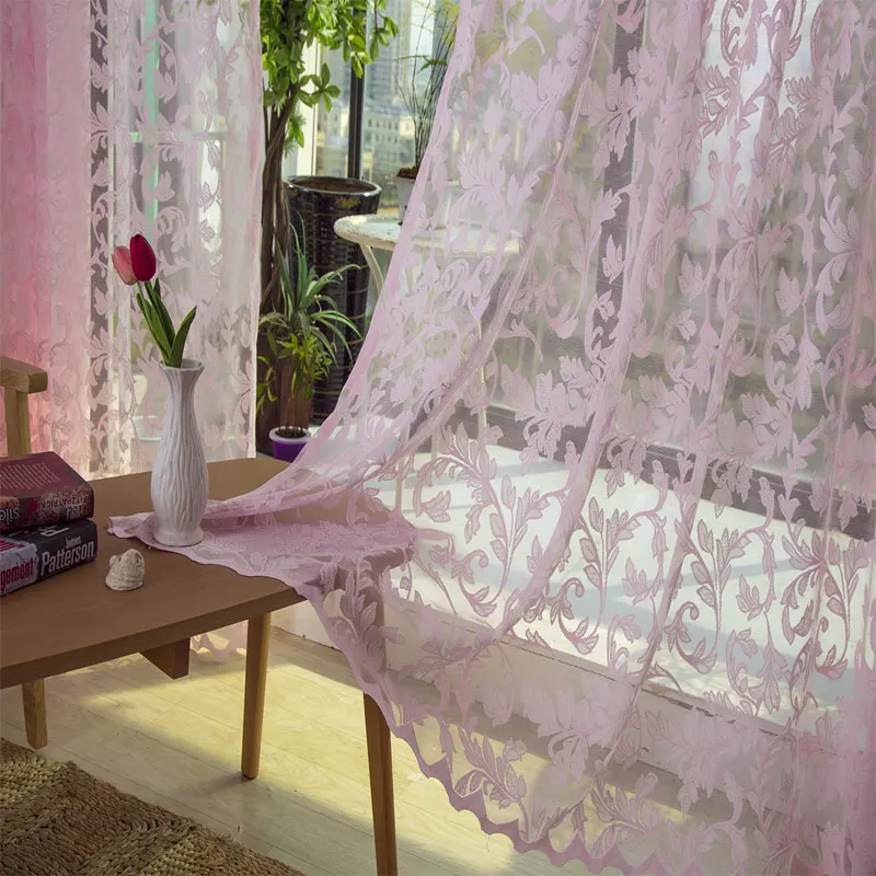 Жаккардовые тюлевые занавески с цветами шикарные жаккардовые для гостиной