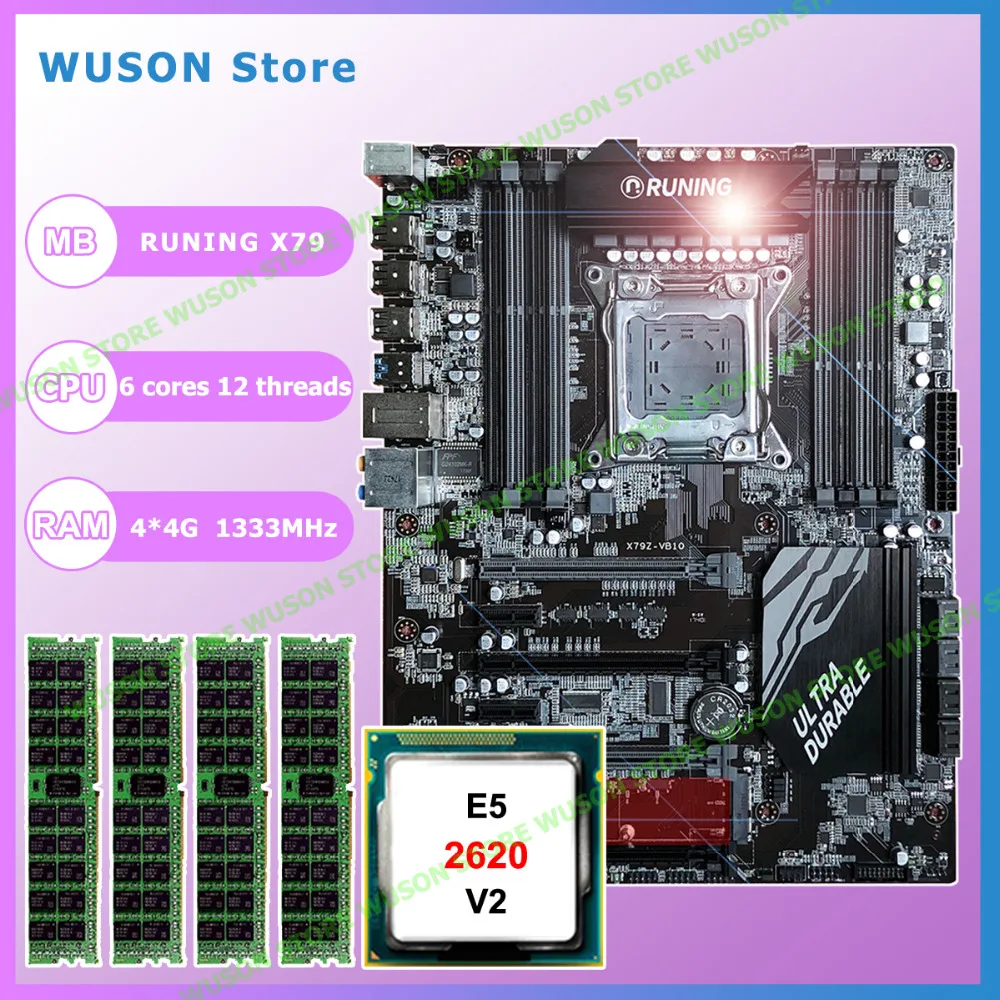 Новинка! Runing Super ATX X79 LGA2011 материнская плата 8 разъемов DDR3 DIMM max 8*16G память Xeon E5 2620 V2