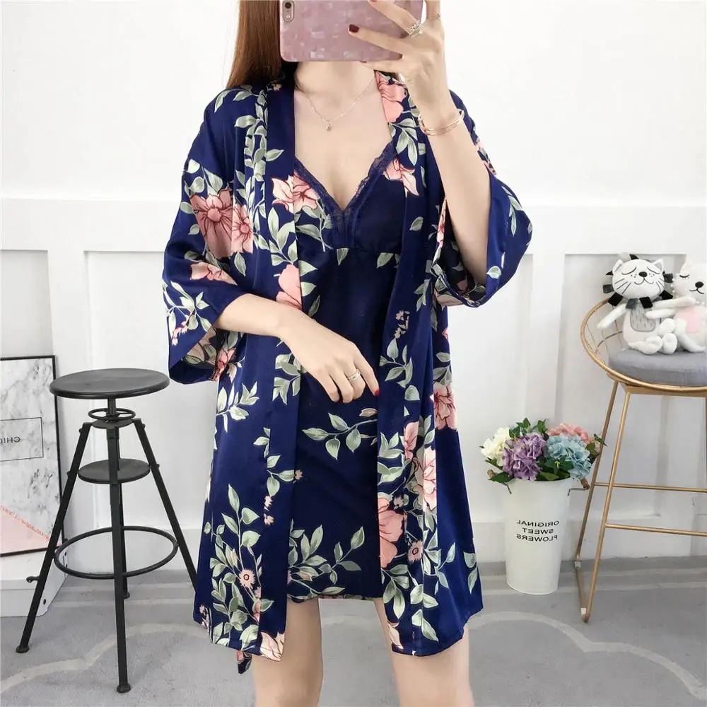 Пижама для женщин с принтом 4 шт. искусственный шелк пижамный комплект сатиновая