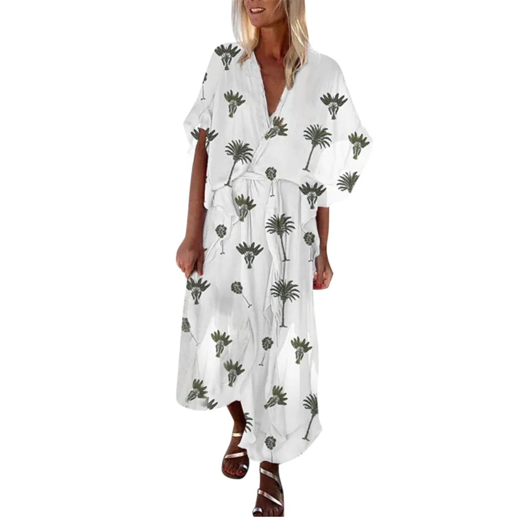 2019 Vestidos размера плюс летняя Пляжное Платье женское богемное длинное платье