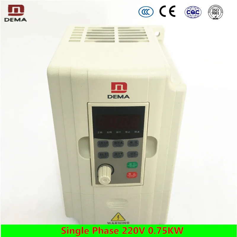 

DEMA D5M Series 0.75KW Power Frequency Inverter Single Phase 220V Input Multi-function Water Pump AC Drive System MINI Converter