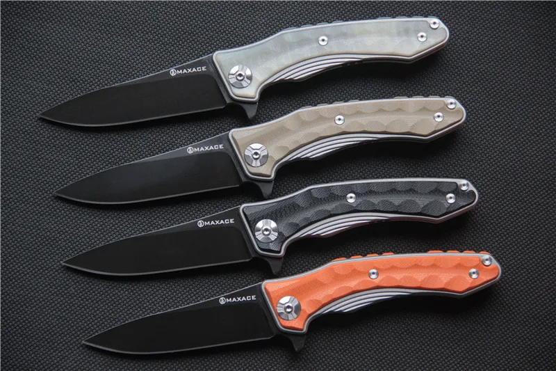 MAXACE Полуночный Кот Фанатик Складной нож 440C стальное лезвие G10 Ручка Открытый Отдых Охота Открытый фрукты Ножи EDC инструменты