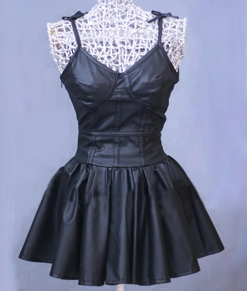 Новое поступление костюм для косплея из аниме Future Diary Yuno черное кожаное платье