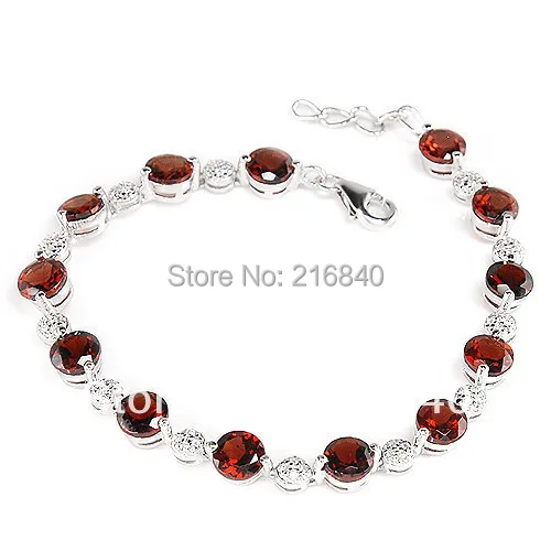 Натуральный гранатовый браслет из стерлингового серебра 925 пробы Женский