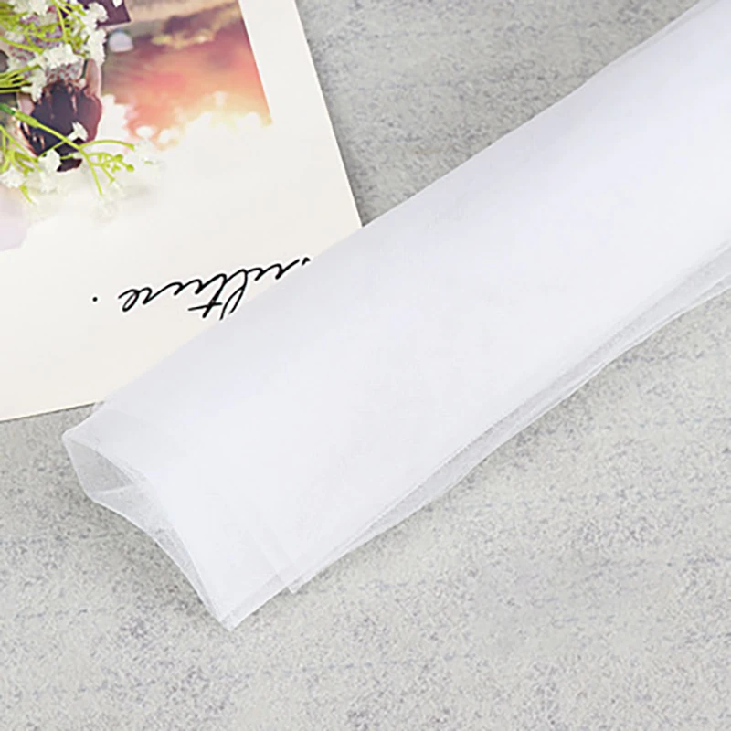white 48 см x 5 ярдов Mariage пряжа Тюль рулон прозрачной органзы ткань день рождения, мероприятие, вечеринка принадлежности для украшения свадьбы - Цвет: white