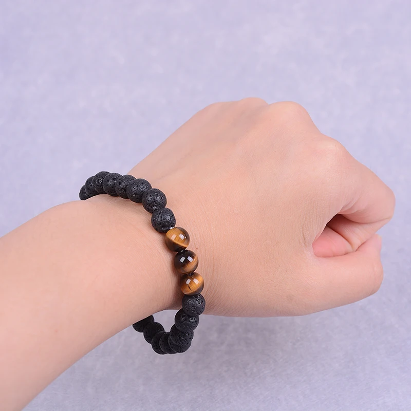 

Essential Oils Diffuser Bead Bracelet Lava Rock Stone Tigers Eye for women Men relax body