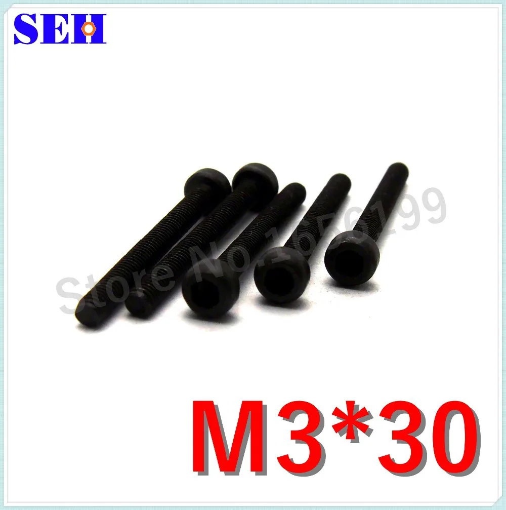 1000pcs Best Selling M3*30mm Stainless Steel Screw Black Metal Hex Bolt Socket Cap Head |