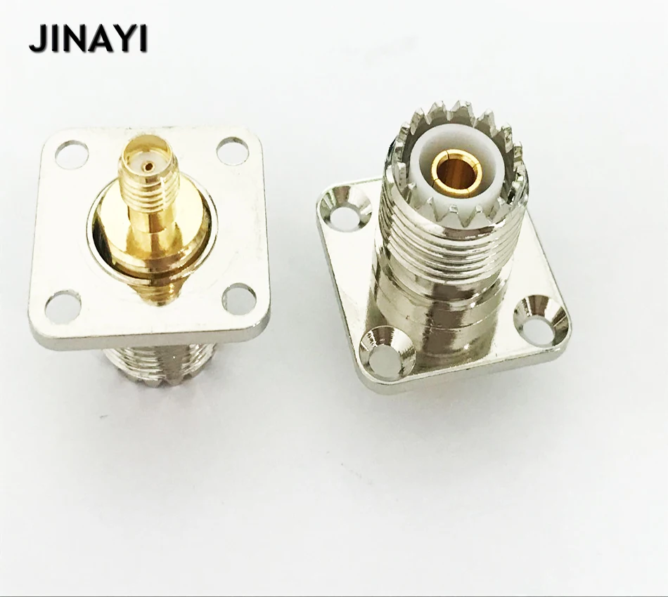 UHF SO239 гнездовой разъем к гнезду SMA Гнездовой с 4 отверстиями фланцевое крепление RF