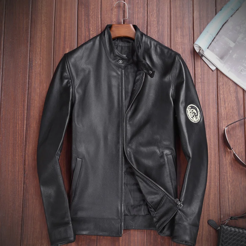 VHO Harley мотоциклетная кожаная куртка Модные из натуральной коровьей кожи пальто
