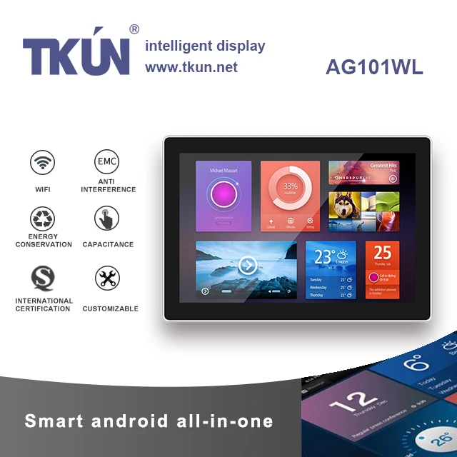 TKUN 10 1 дюймовый емкостный многосенсорный аппарат все в одном android одном. Дисплей