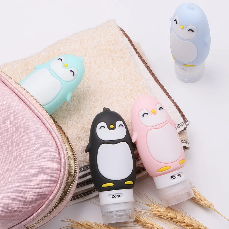 Penguin Silicone Travel Bottles Set LeakProof Tubes Refillable Cosmetic Toiletry Containers with Protable Clear 90ml | Багаж и сумки