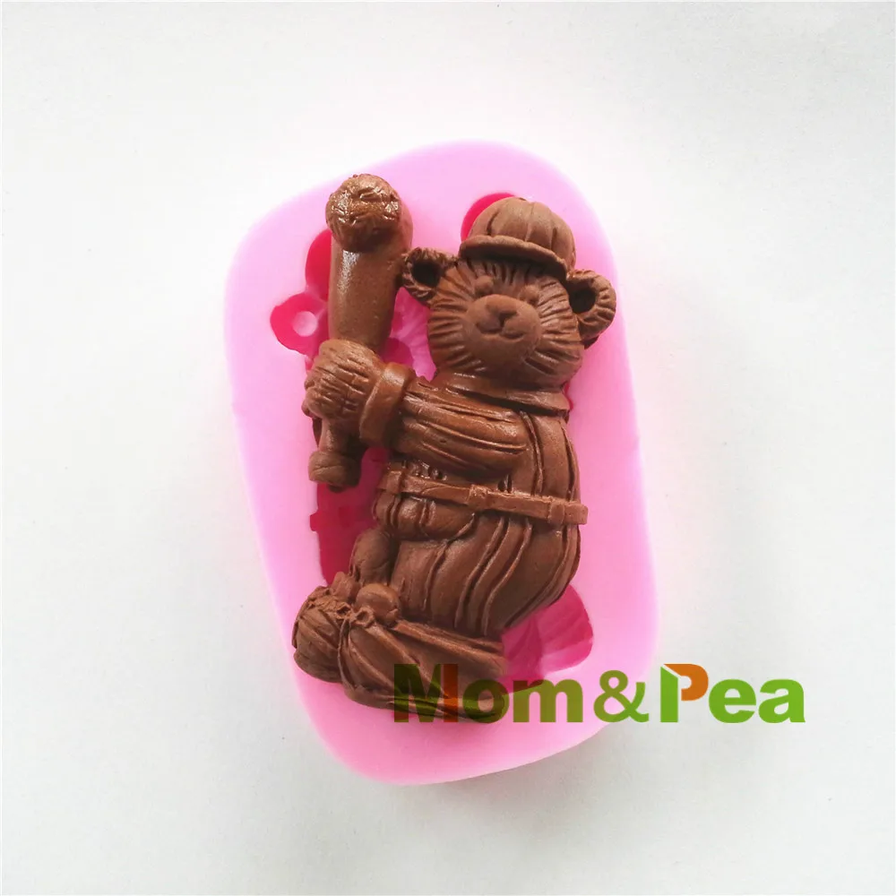 0452 Бесплатная доставка силиконовая форма в форме медведя и бейсбола для