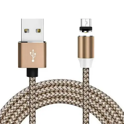 1 м Магнитный Micro USB кабель и usb type-C кабель для синхронизации данных металлический светодиодный магнитный зарядный кабель USB C - Цвет: Android gold