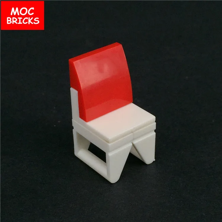 Кубики MOC разноцветные стулья белые настольные цветы модель пищевого диска экшн