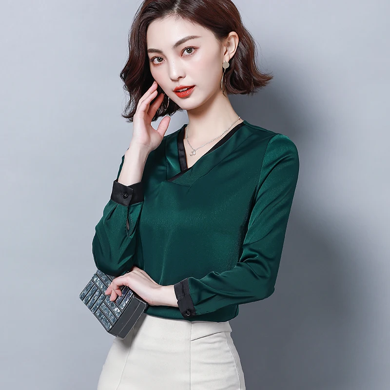 fashion woman blouses 2021 office work wear ladies tops plus size chiffon blouse shirt long sleeve women shirts blusas 2191 50 | Женская