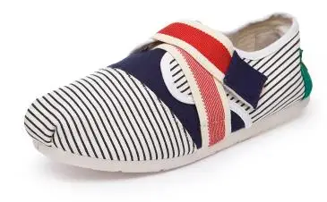 blue Velcro Женские модные туфли на плоской поверхности для ленивых, эспадрильи, Женская парусиновая обувь, женские лоферы, эспадрильи, женская обувь на плоской подошве, Размеры 35-44 - Цвет: blue Velcro