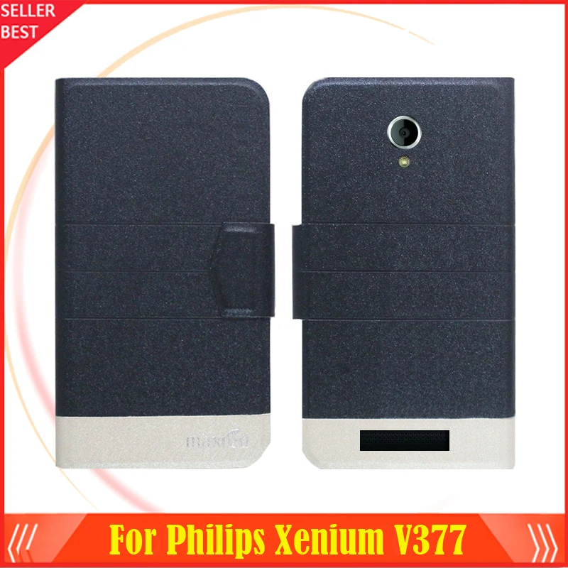 5 цветов супер! Кожаный чехол для телефона Philips Xenium V377 Модный Роскошный с откидной