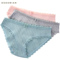 lace women underwear cotton panties female with bow for young fashion candy color summer short lingerie ladies 3pcslot