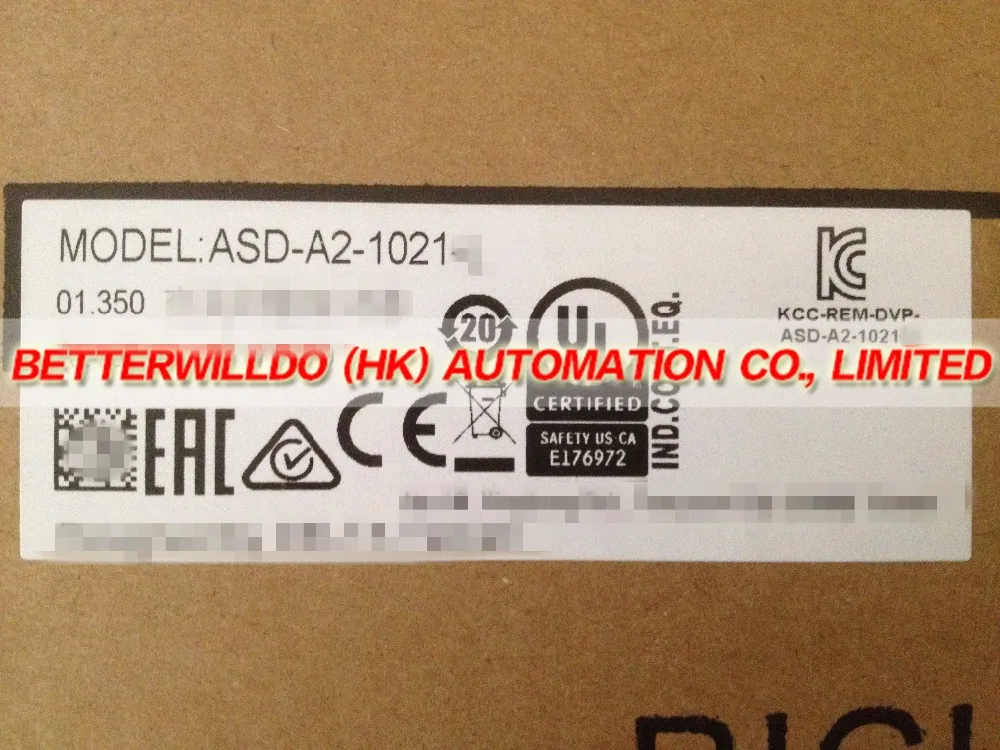 ASD-A2-1021-L + ECMA-C11010RS Новый в коробке набор Серводвигателей переменного тока 1 кВт 3000