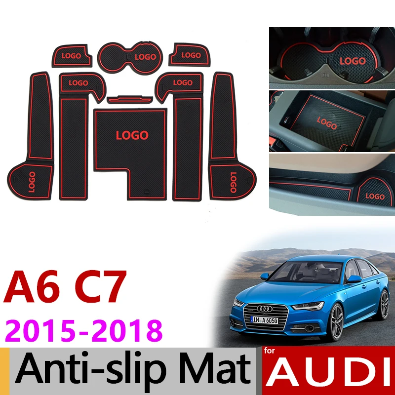 Противоскользящие коврики с прорезями для ворот коврик Audi A6 C7 2015 2016 2017 2018 4G RS6 S6 S