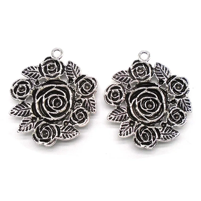 ZXZ 2 шт. большие розовые Цветочные Подвески подвески для ювелирных изделий 62x54 мм |