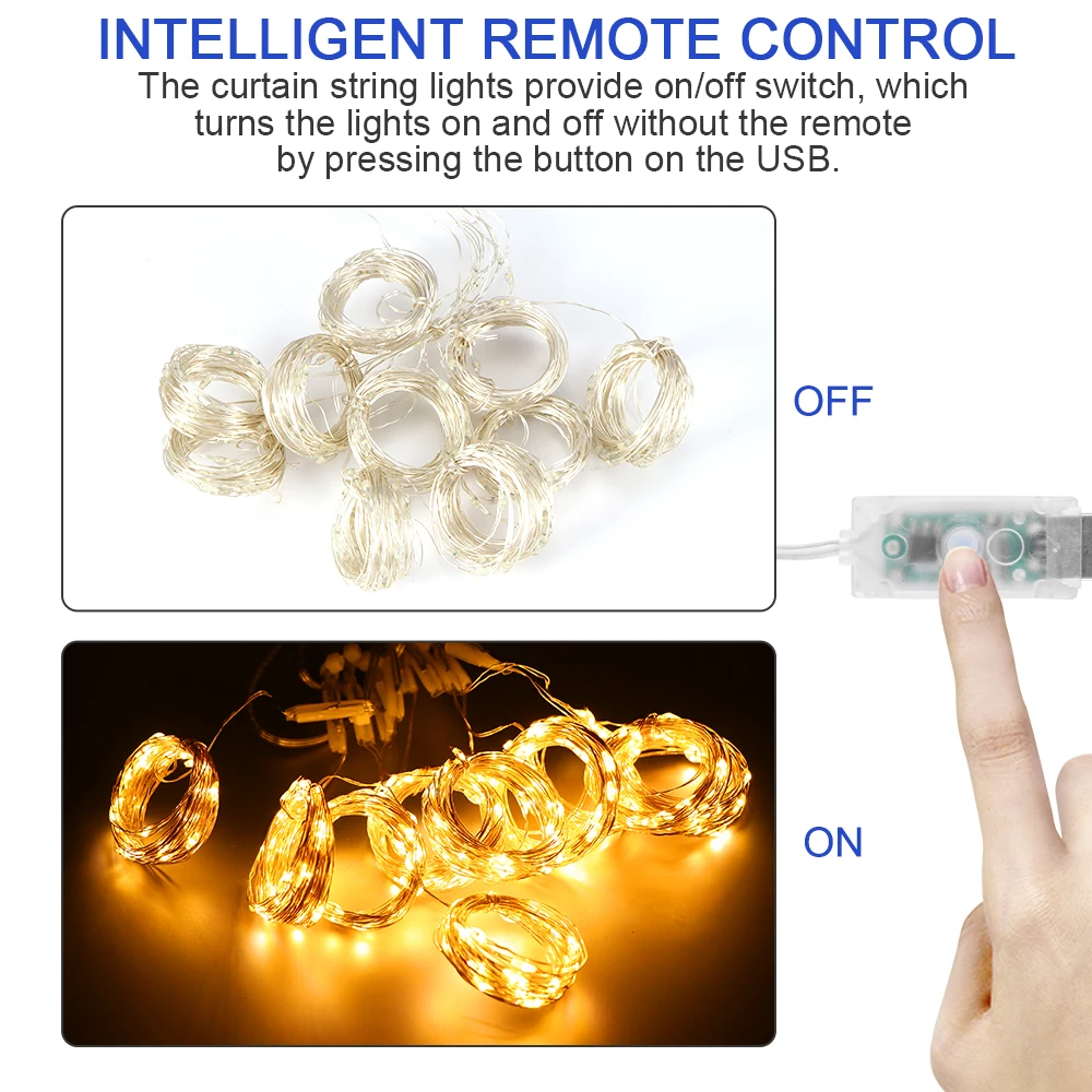 USB 8 режимов 300 LED сосулька светодиодная занавеска гирлянда Рождественские