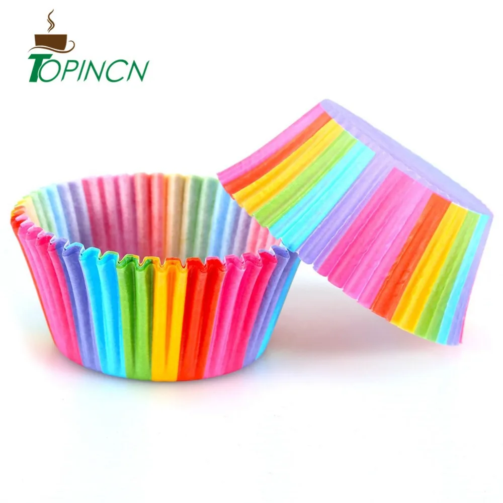 100 шт. форма для выпечки Инструменты декорирования тортов цветная Форма кексов