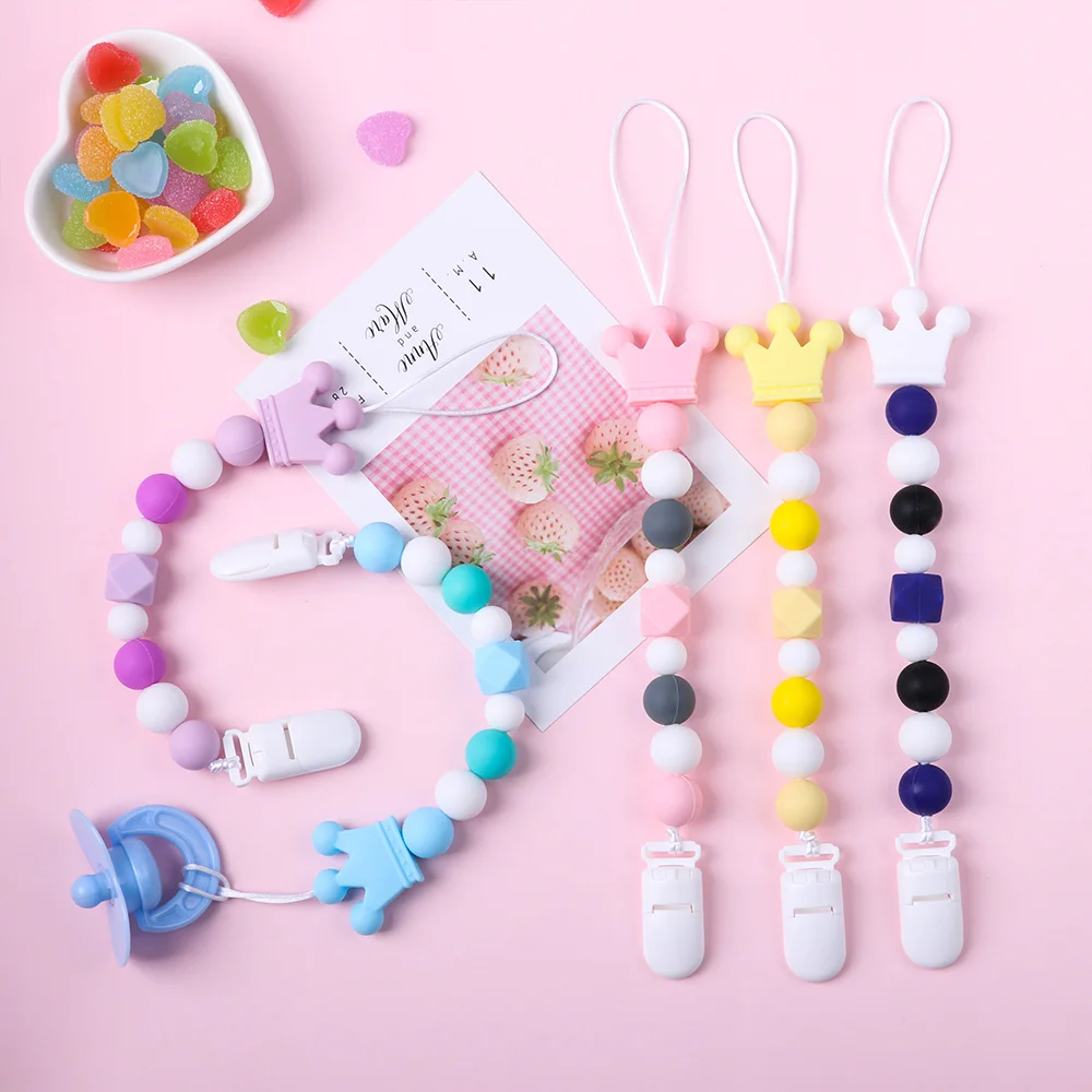 Детские силиконовые соски с цепочками для маленьких мальчиков и девочек милые