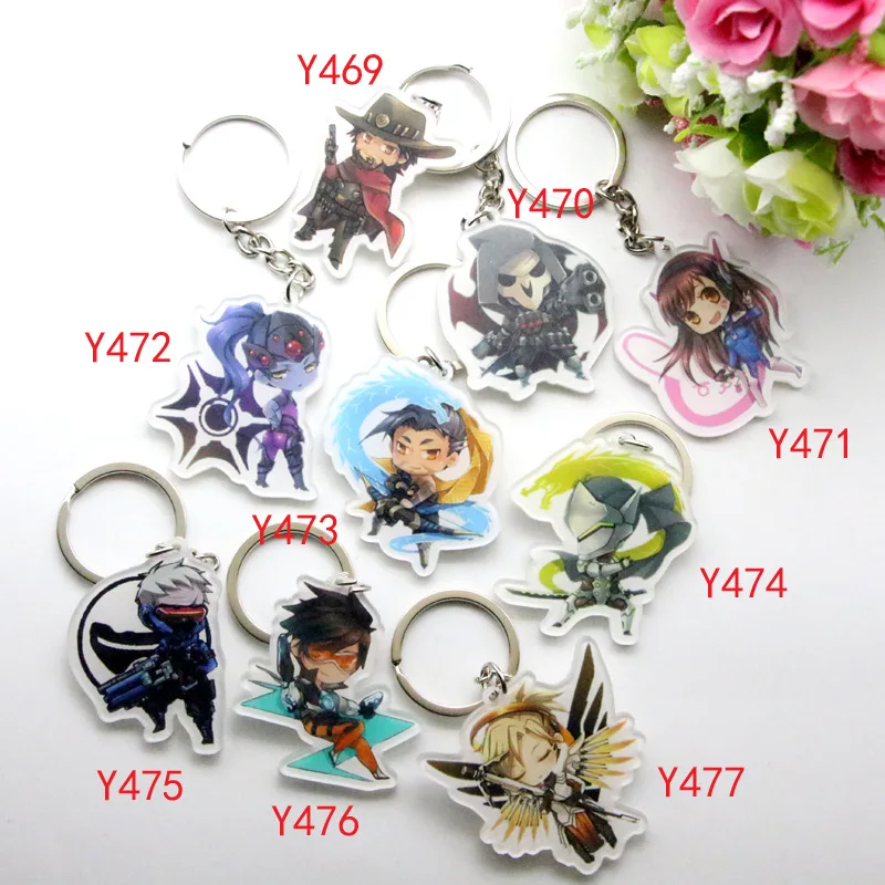 

OW Jeu Heroes Keychain Action Styles Pendant Key Acrylic accessories