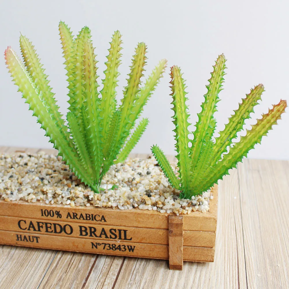 Зеленые пластиковые искусственные кактусы растения для домашнего сада Декор