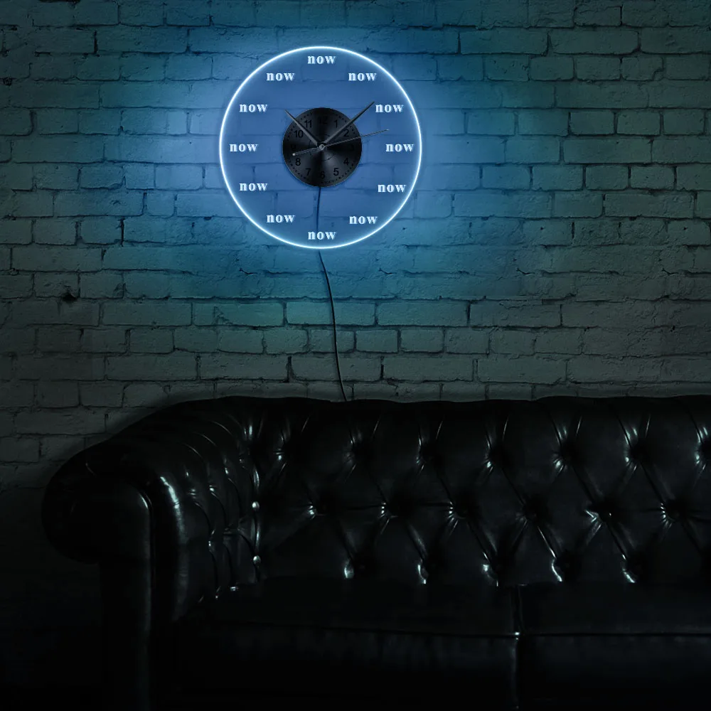 Настенные часы Time is Now живые в настоящее время мотивационный светодиодный