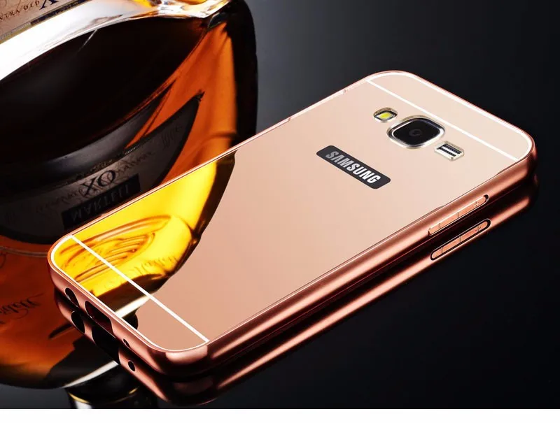 Роскошные зеркальные Чехлы цвета розового золота для Samsung Galaxy On5 алюминиевая