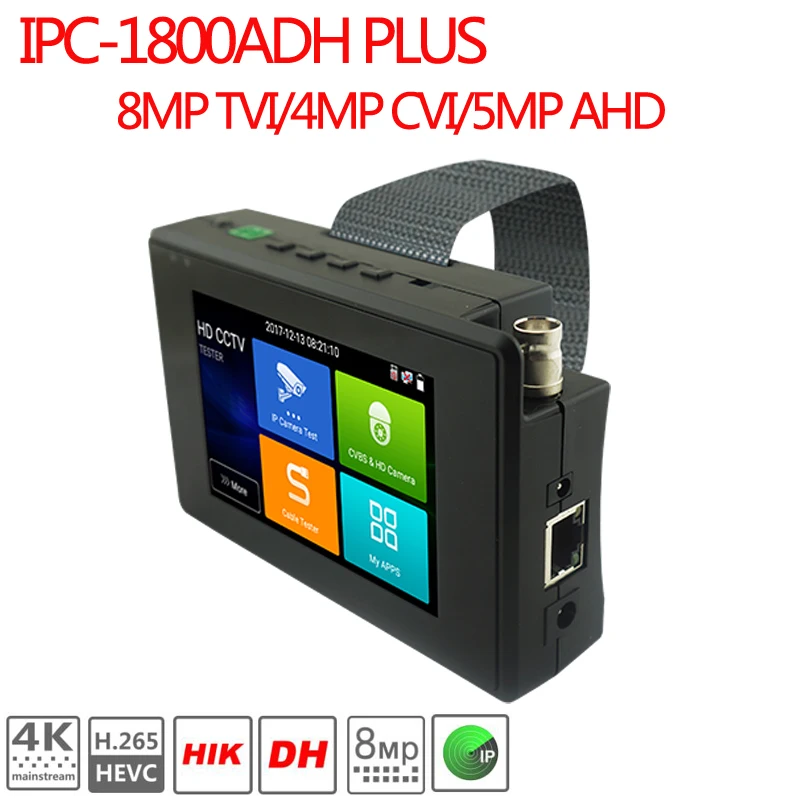 CCTV тестер Мульти функции Поддержка 8MP TVI/4MP CVI/5MP AHD IPC 1800ADH Plus wifi 4K H.265 IP аналоговый HD