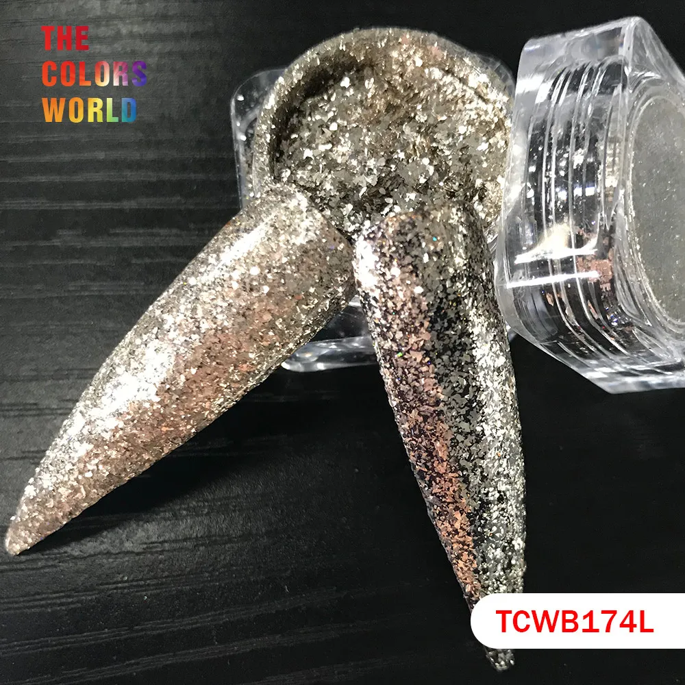 TCWB174L глубокий серебряный цвет хлопья для дизайна ногтей украшения ногтей гель лак для ногтей украшение для тела и другие DIY украшения