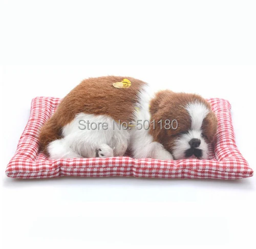 

birthday gift free shipping handmade sleeping dog with bark dog artificial leather craft for gift and decoration