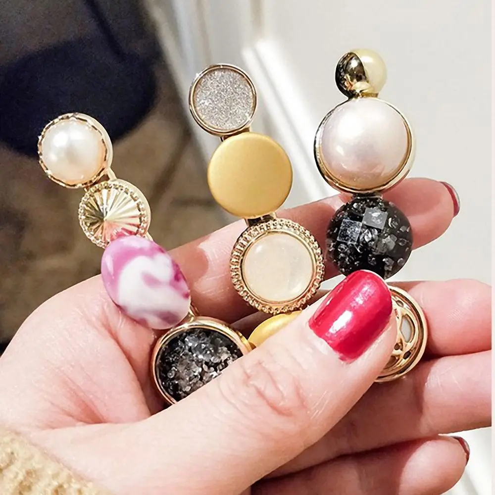 Заколки для волос с имитацией жемчуга в Корейском стиле геометрические зажимы