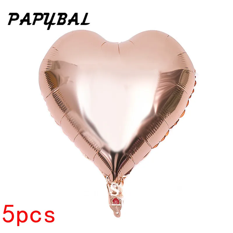 5pcs 18inch С днем рождения, вечеринка, розовое золото, фольга, конфетти для воздушного шара, латексные шары, украшение на свадьбу, годовщину, для детей, первый день рождения, товары для вечеринок - Цвет: 5pcs 18inch