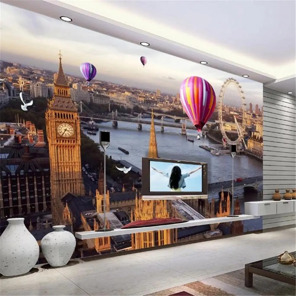 3d обои в стиле ретро винтажные скандинавские европейские лондонские уличные для