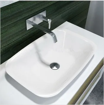 Прямоугольная Ванная Комната Твердая Поверхность каменная столешница раковина