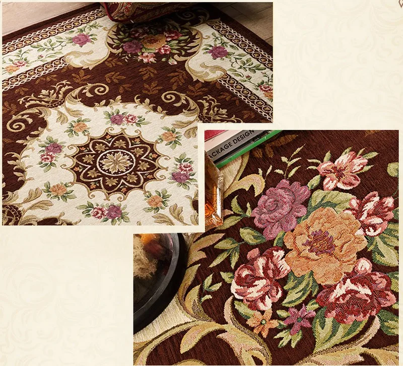 Европейский стиль Противоскользящий жаккардовый ковер для дома