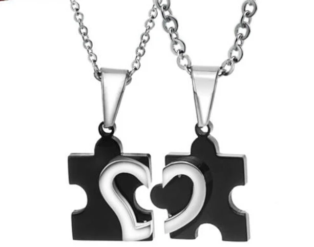 Stainless steel puzzle piece pendant 