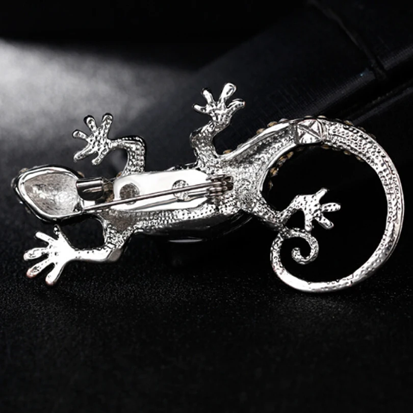 Винтажные Броши из натуральной ракушки Gecko женские броши в виде животных сплава