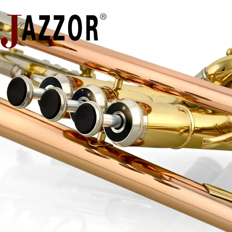 Профессиональный Золотой лак JAZZOR с мундштуком и твердым чехол B плоский Bb