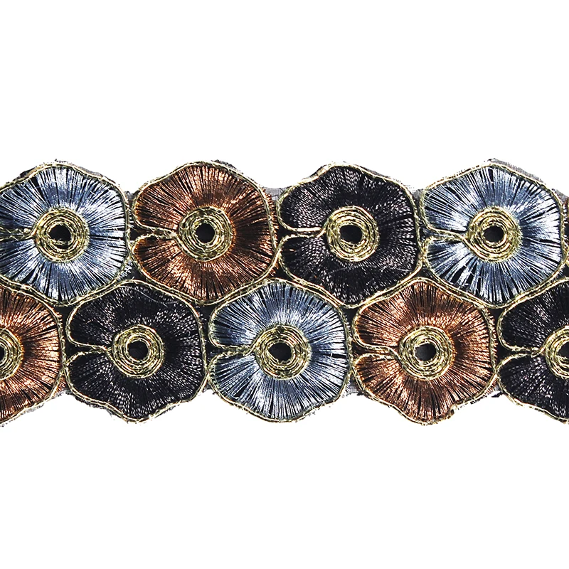 10 ярдов коричневая вышитая отделка шнур из гипюра кружевная искусственная