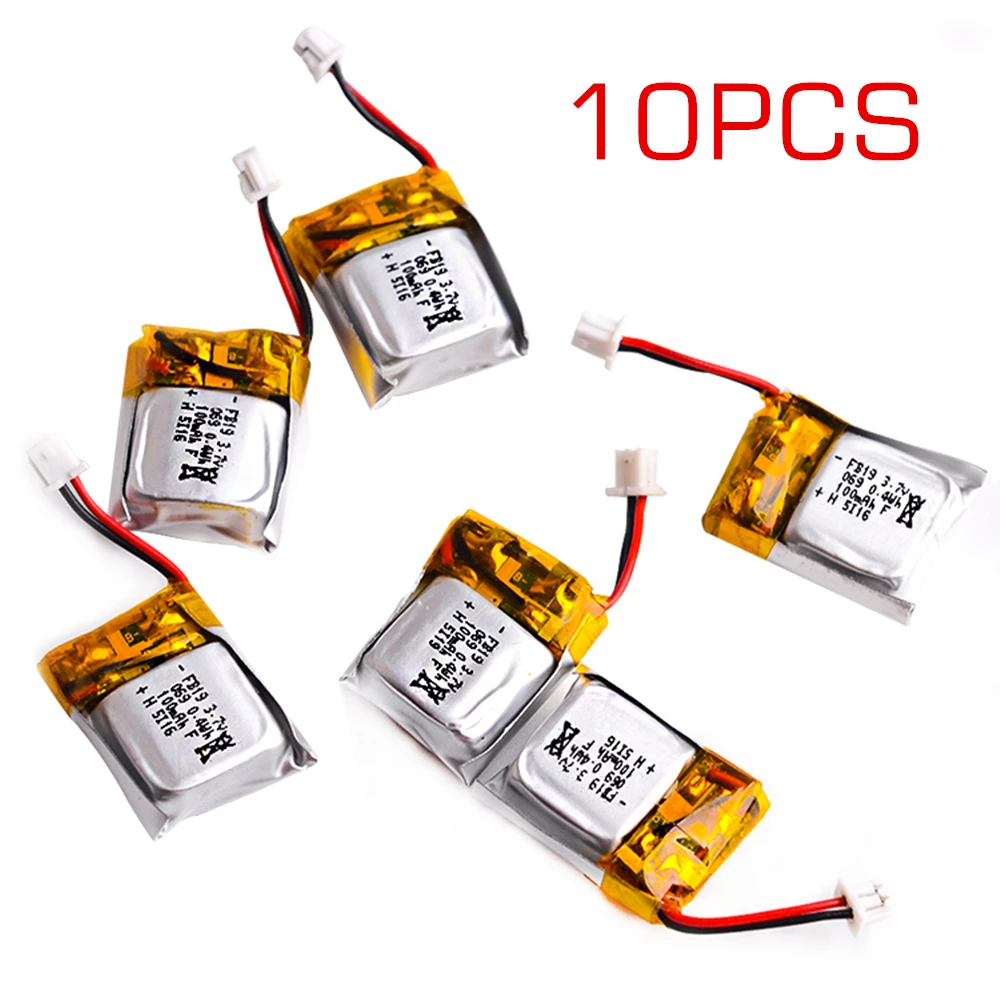 10pcs/lot CX-10 3.7V 100mAh Battery for Cheerson CX-10A FQ777-124 Wltoys V272 V282 V292 Hubsan Q4 H111 Mini RC Quadcopter Parts | Игрушки и