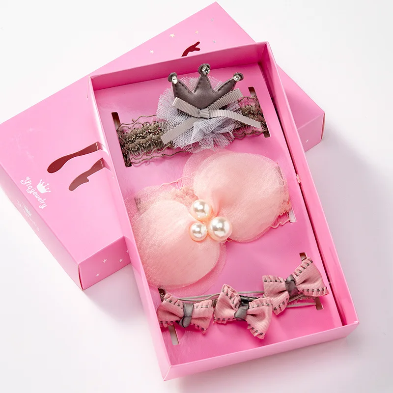 Pearl bow suit Новинка, 3 шт./партия, модные повязки на голову для маленьких девочек, милые детские повязки на голову, головной убор-бандана, детская Корона, подарок для маленькой девочки - Цвет: Pearl bow suit