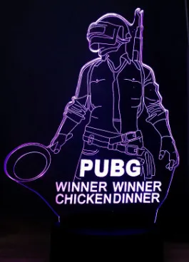 PUBG 3D иллюзия Лампа игра PUBG Темный Voyager фор ночной серии светодиодный ночной прикроватный ночник украшение праздничный подарок - Испускаемый цвет: PUBG
