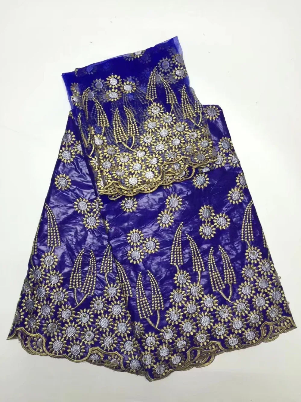 Jj007 # синего цвета в африканском стиле жемчуг Базен кружева headtie один комплект